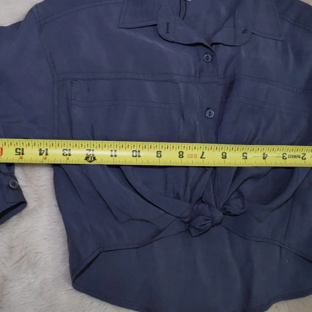 Zara Girls Button Down Long Sleeve Blouse Size 6/7 Blue